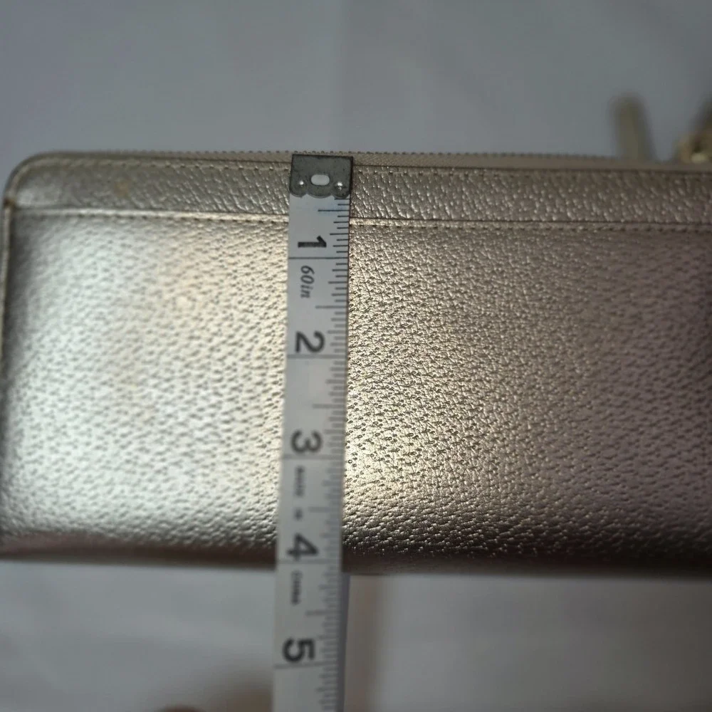 Kate Spade Wellesley Layton Gold  Champagne‎ Leather Wallet Wristlet Metallic